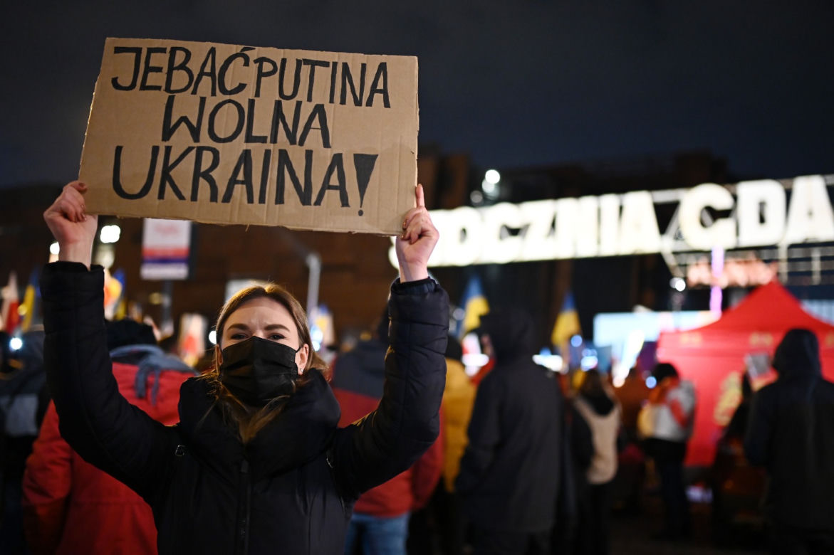 Solidarni z Ukrainą. Wielki wiec w Gdańsku