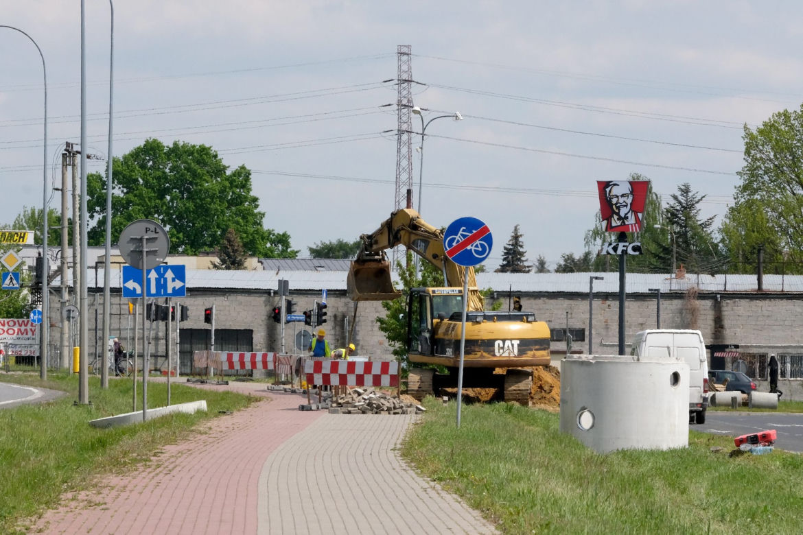 Remont skrzyżowania na DK61