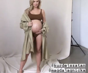 Basia Kurdej-Szatan  pozuje w ciąży z gołym brzuszkiem 