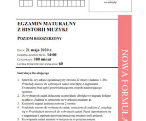 Arkusz CKE. Matura HISTORIA MUZYKI 2020