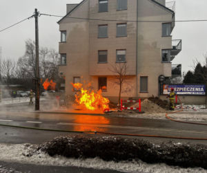 Pożar gazociągu w Szczecinie