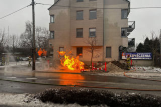 Pożar gazociągu w Szczecinie