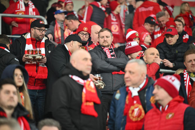 Widzew Łódź - Lech Poznań: Zdjęcia kibiców i zawodników z meczu 24. kolejki PKO BP Ekstraklasy