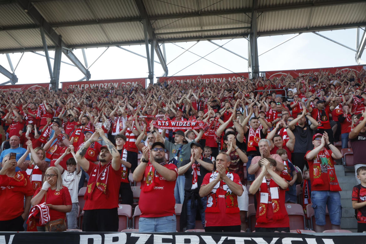 Kibice na meczu Widzew Łódź - Piast Gliwice