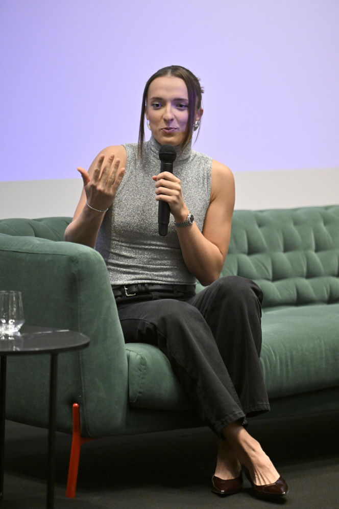 Iga Świątek i Daria Abramowicz na konferencji