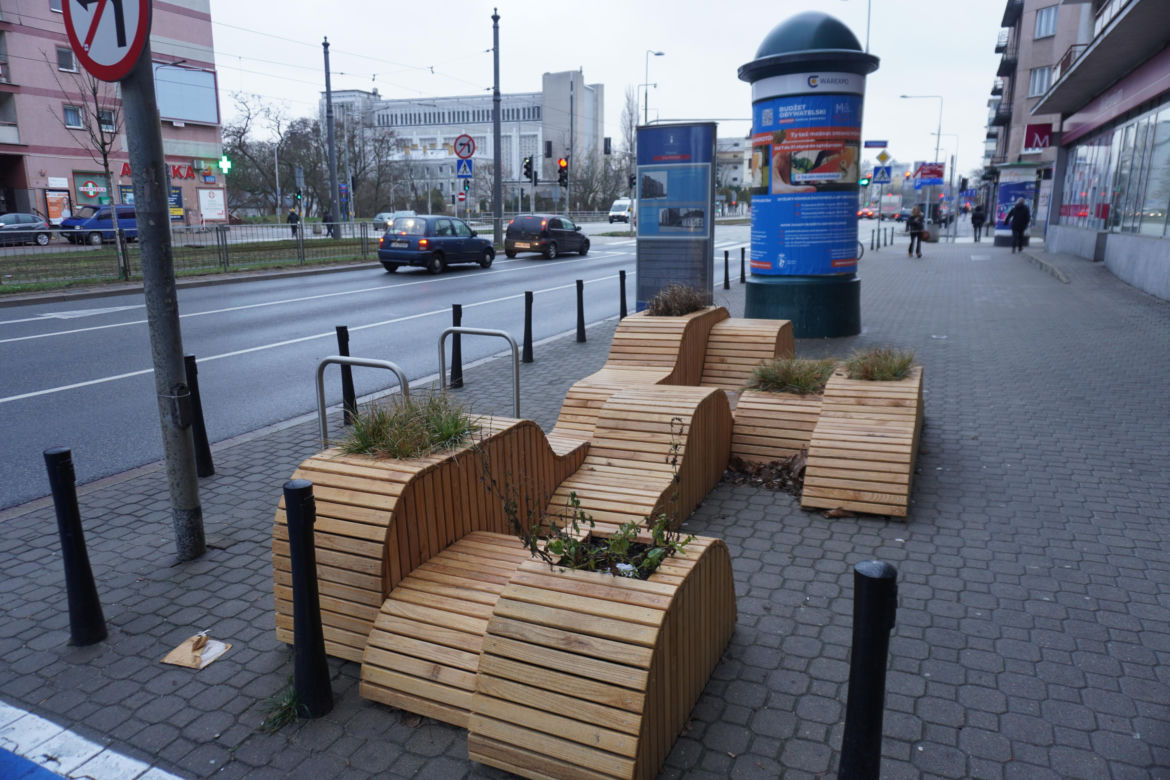 Parklety przy ulicy Puławskiej