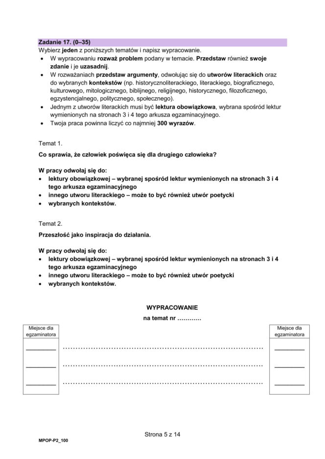 Matura poprawkowa 2026: polski - ARKUSZ CKE 24.08.2026