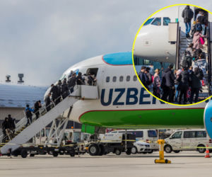 Pyrzowice. 600 uchodźców z Ukrainy ewakuowanych do Kazachstanu i Uzbekistanu