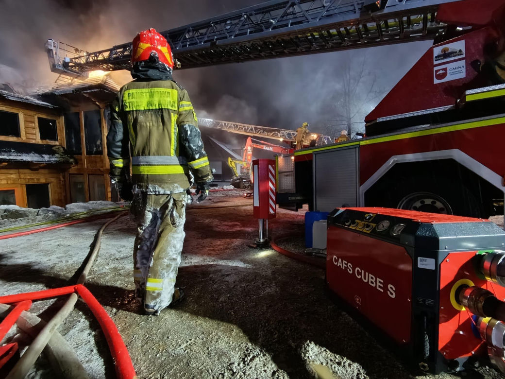 Gaszenie pożaru w Bukowinie Tatrzańskiej