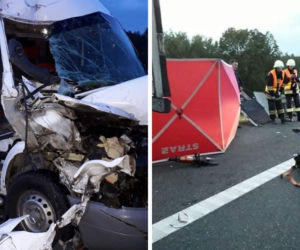 Zderzenie busa z ciężarówką na A4