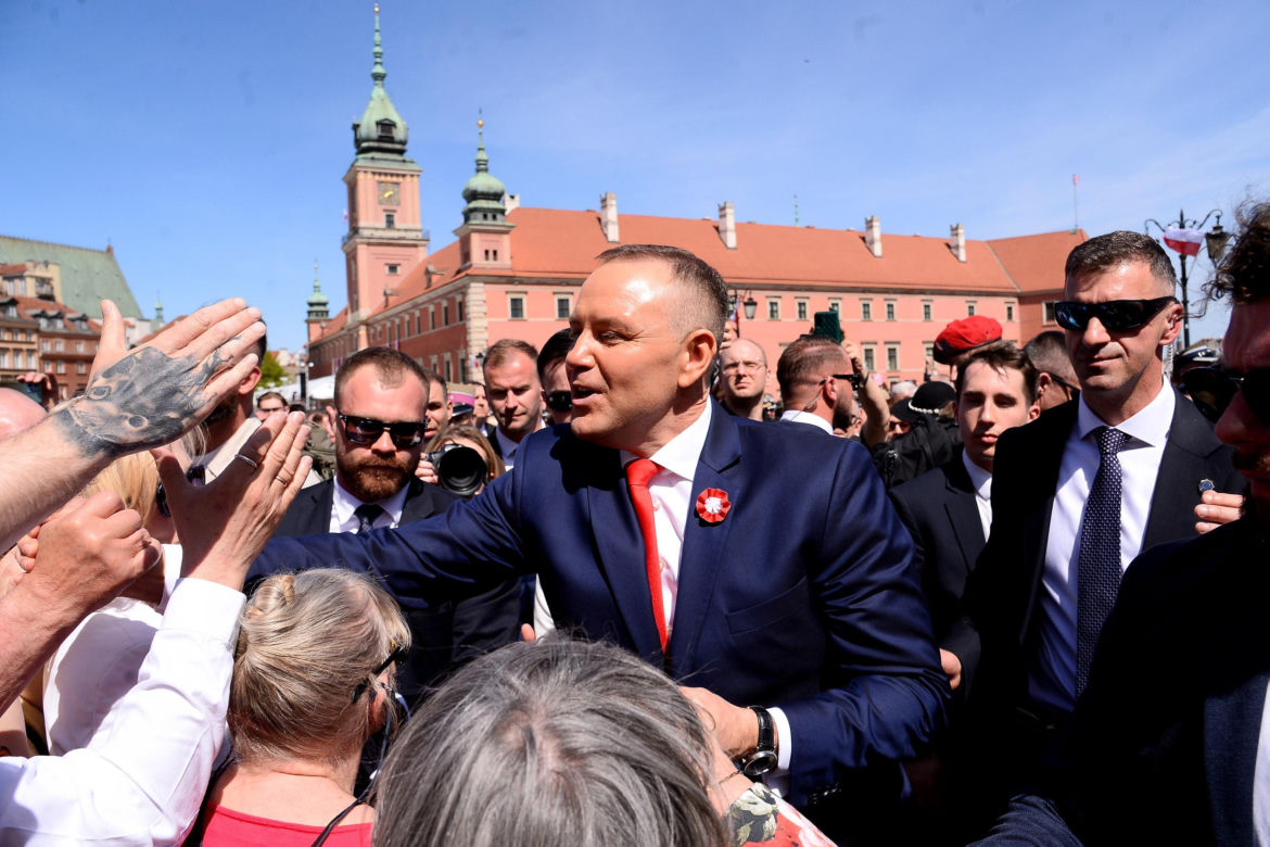 Warszawa. Święto Narodowe Trzeciego Maja. Para prezydencka na Placu Zamkowym w Warszawie