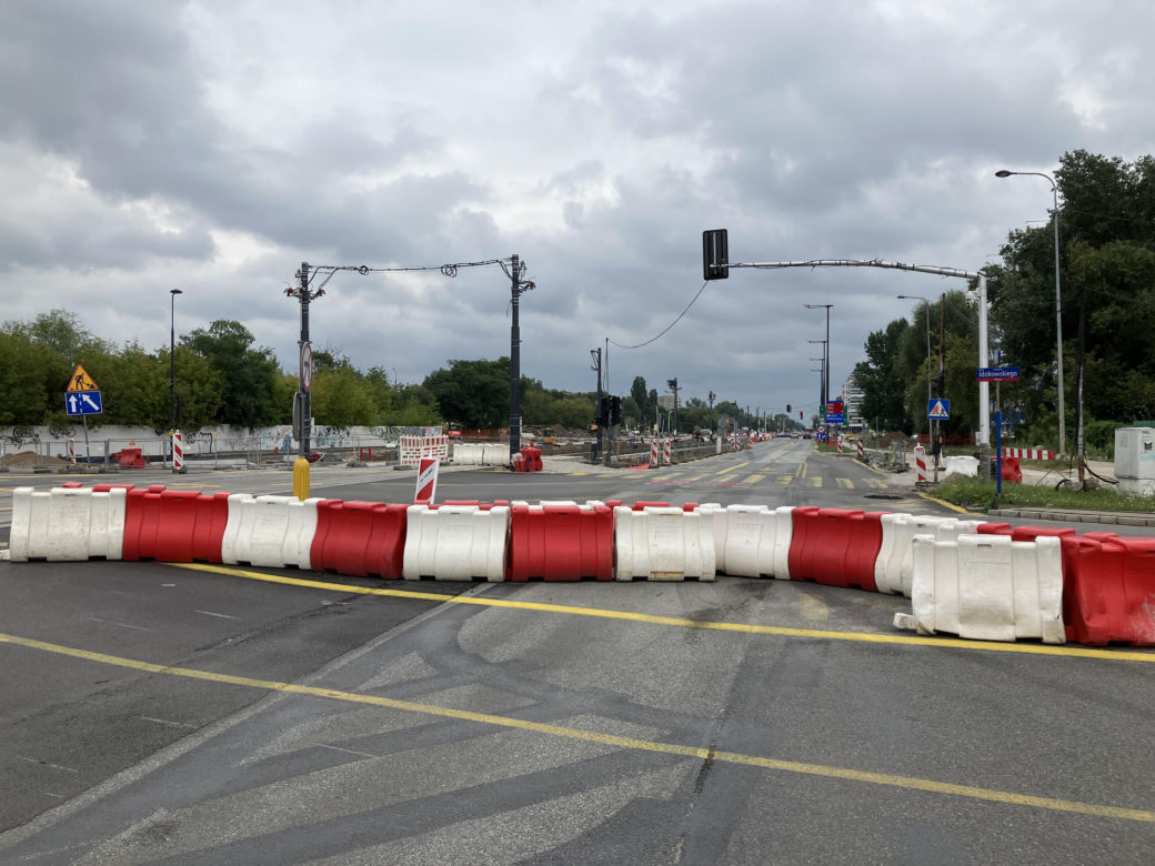 Budowa tramwaju na ul. Sobieskiego w Warszawie