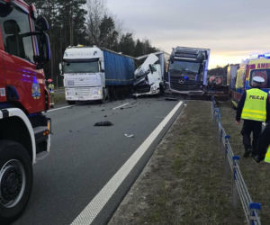 Sekundy grozy na DK78. Ciężarówka rozjechała kierowcę 