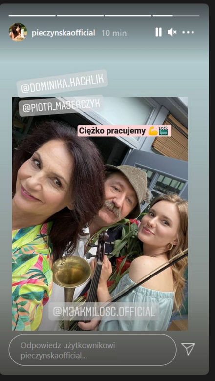 M jak miłość. stryj Jędrzej Gutowski (Piotr Majerczyk), Franka (Dominika Kachlik), Aleksandra (Małgorzata Pieczyńska)