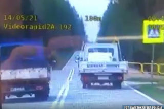 Kierowca dostawczaka przesadził. Teraz będzie żałował przez 3 miesiące - WIDEO