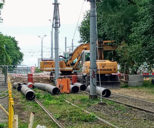Piwnice przedwojennych kamienic pod torowiskiem tramwajowym w Szczecinie