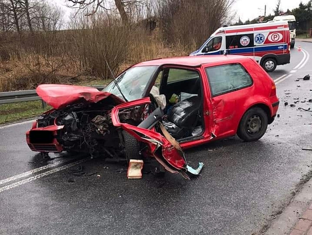 Wypadek w Lelowie na DK 46