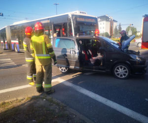 Wypadek na rondzie Jagiellonów w Bydgoszczy