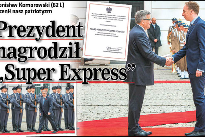Prezydent nagrodził Super Express: Bronisław Komorowski docenił nasz patriotyzm