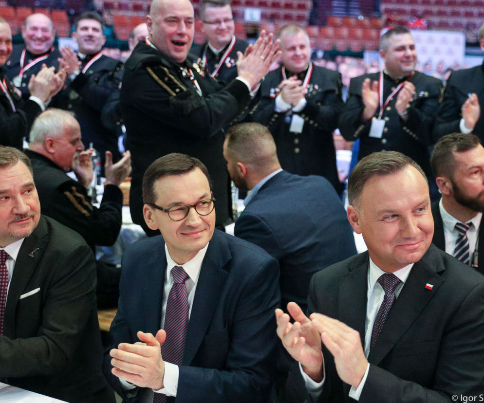 Piotr Duda_Mateusz Morawiecki_Andrzej Duda_górnicy