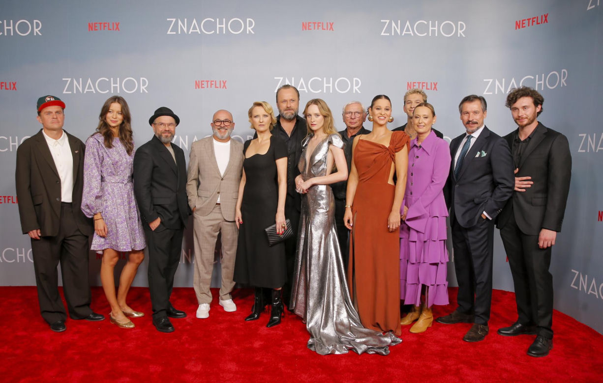 Tomasz Stockinger i  Ignacy Liss na premierze filmu "Znachor"