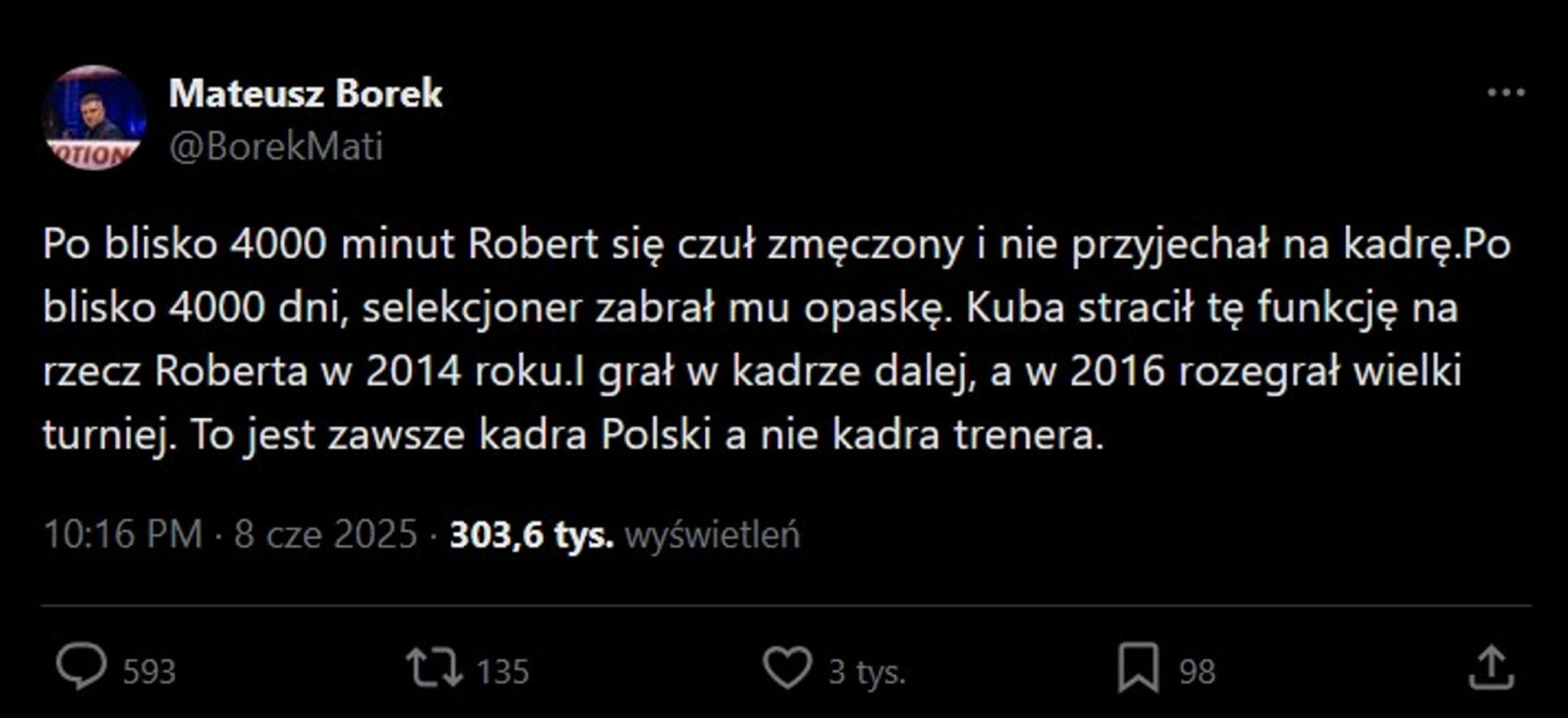 Świat sportu o odejściu Lewandowskiego z kadry