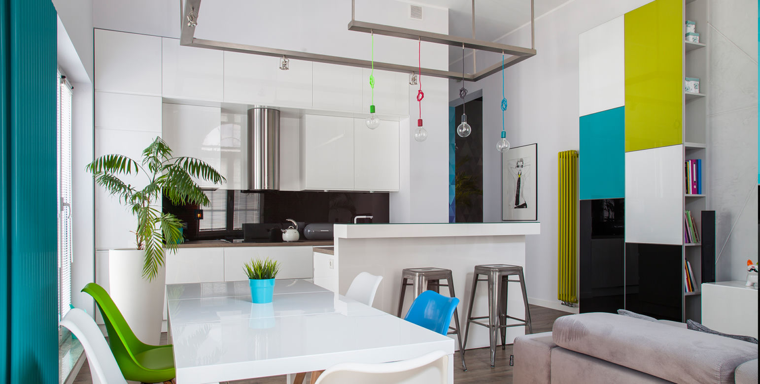 Loft z akcentem koloru
