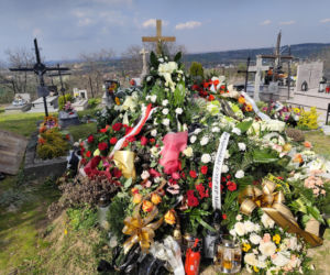 Grób zmarłego strażaka