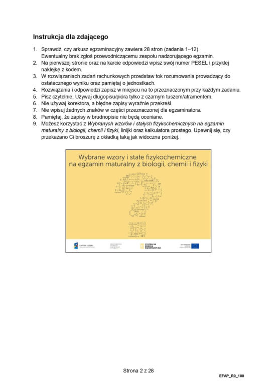 Matura 2024 fizyka rozszerzona - arkusze CKE formuła 2015  