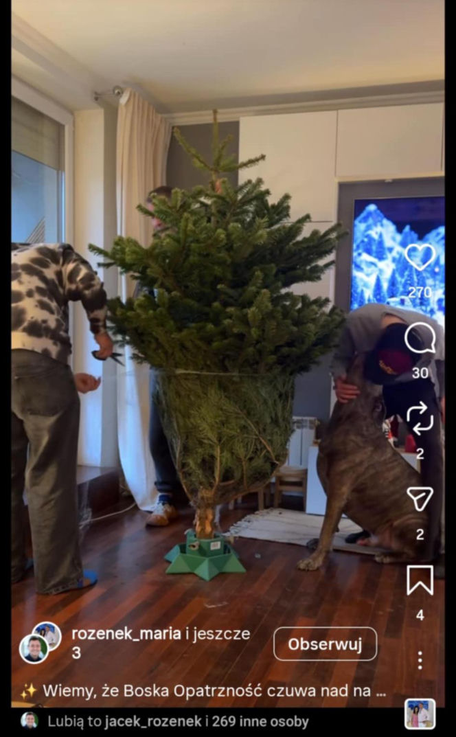 Jacek Rozenek - święta z żoną i synami