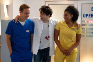 Na dobre i na złe odc. 973. Kamil Zawada (Jakub Łopatka), Maria Malewicz (Sylwia Achu), Michał (Mateusz Janicki)