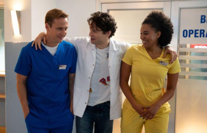 Na dobre i na złe odc. 973. Kamil Zawada (Jakub Łopatka), Maria Malewicz (Sylwia Achu), Michał (Mateusz Janicki)