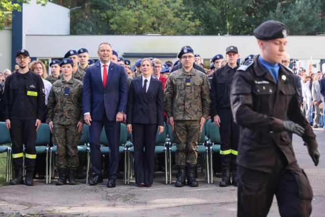 Karol i Marta Nawroccy na rozpoczęciu roku szkolnego