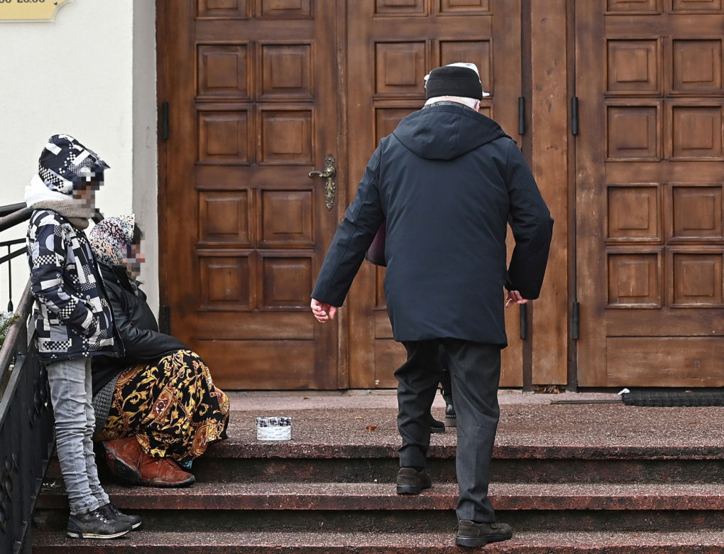 Lech Wałęsa na niedzielnej mszy