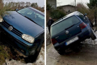 Szokujące sceny na Pomorzu! Porzucił żonę i 5-letnią córeczkę w rozbitym aucie. Po wszystkim uciekł [GALERIA]