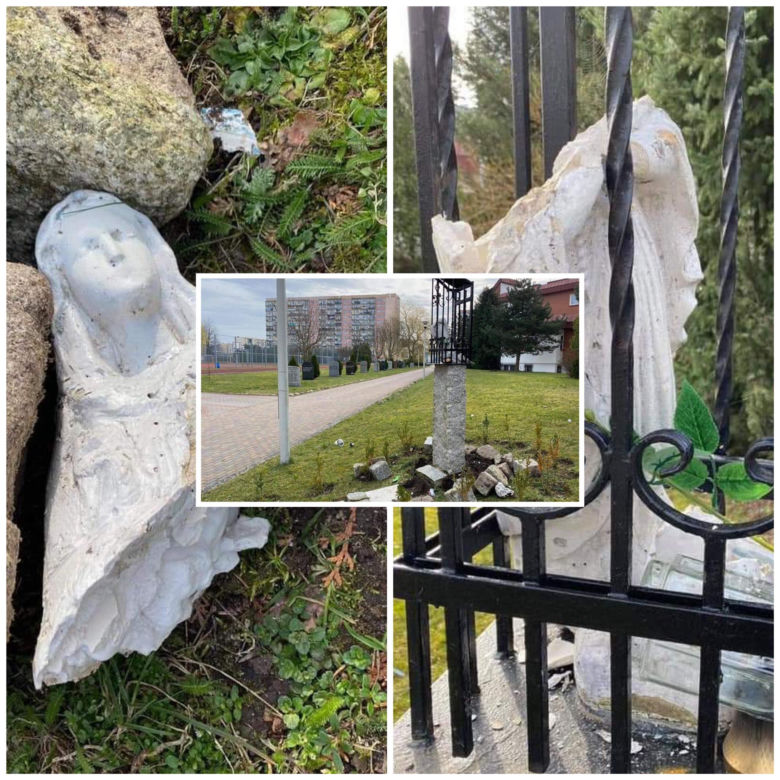 Koszalin. Obrzydliwi wandale zdewastowali kapliczkę! Figura ma wartość historyczną 
