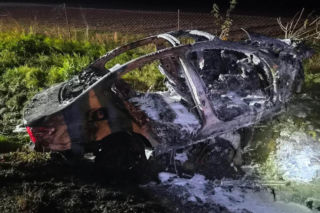 Pijany kierowca i pożar BMW na DK-63 w Suchożebrach