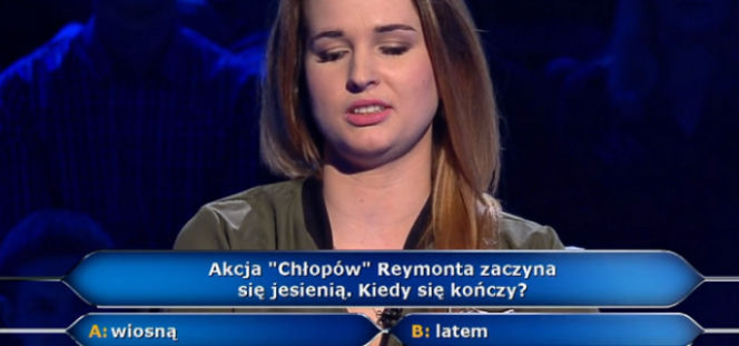 Kiedy kończy się akcja Chłopów Reymonta? Odpowiedź na pytanie z Milionerów 