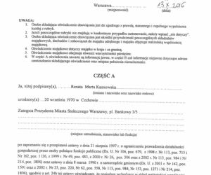 Oświadczenie majątkowe Renaty Kaznowskiej