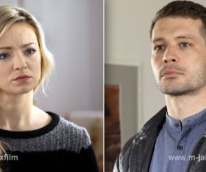 M jak miłość. Tomek (Andrzej Młynarczyk), Joanna (Barbara Kurdej-Szatan)