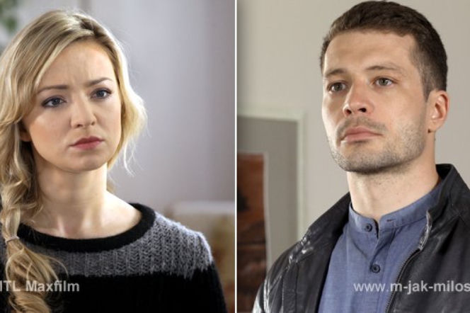 M jak miłość. Tomek (Andrzej Młynarczyk), Joanna (Barbara Kurdej-Szatan)