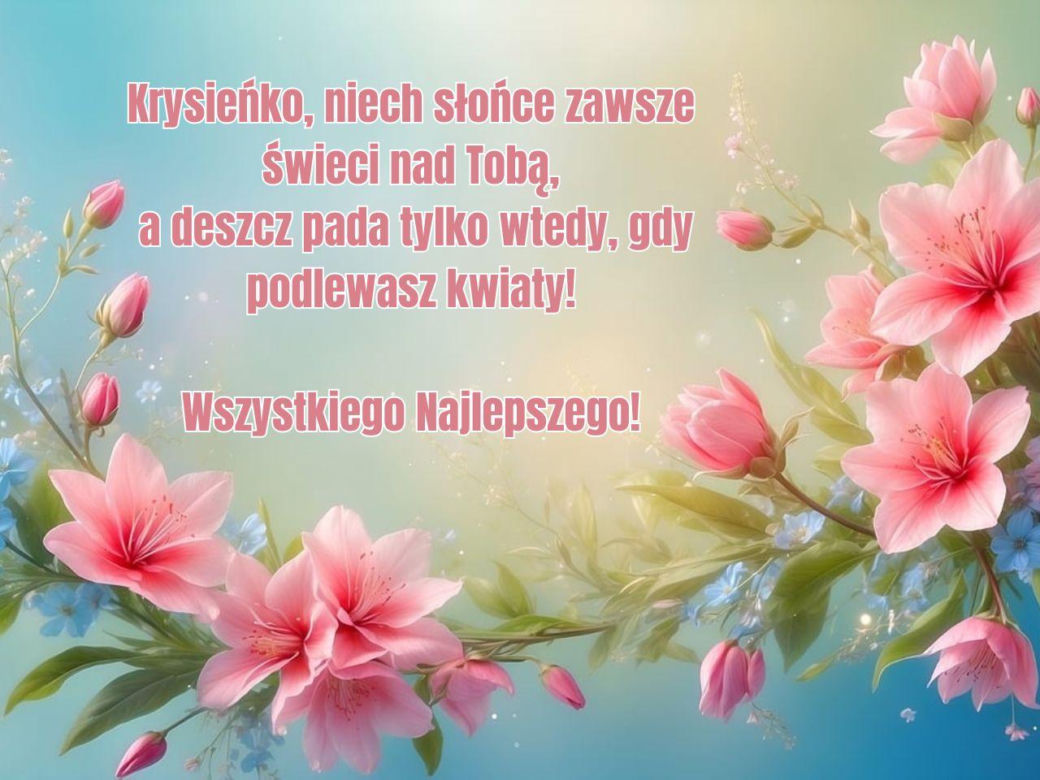 Kartka z życzeniami dla Krystyny na imieniny