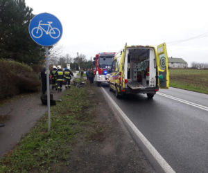 Tragiczny wypadek w Gościeradzu. Nie żyje rowerzysta! [ZDJĘCIA]