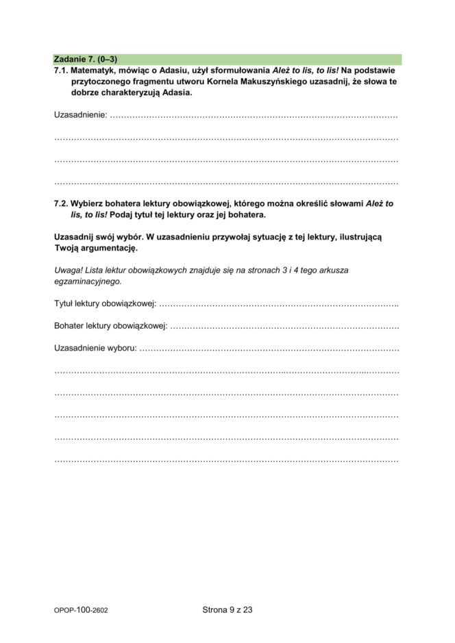 Próbny egzamin ósmoklasisty 2026 CKE: język polski, arkusze CKE, pytania i odpowiedzi