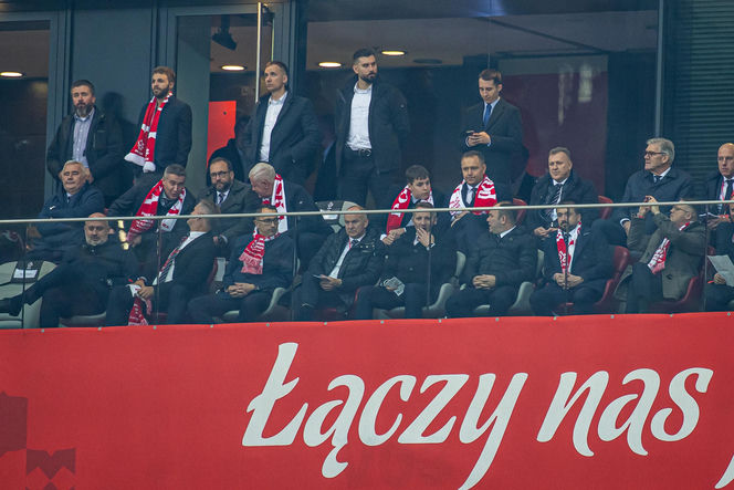 Karol Nawrocki na meczu Polska - Holandia