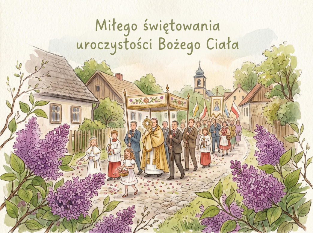 Kartka z życzeniami na Boże Ciało