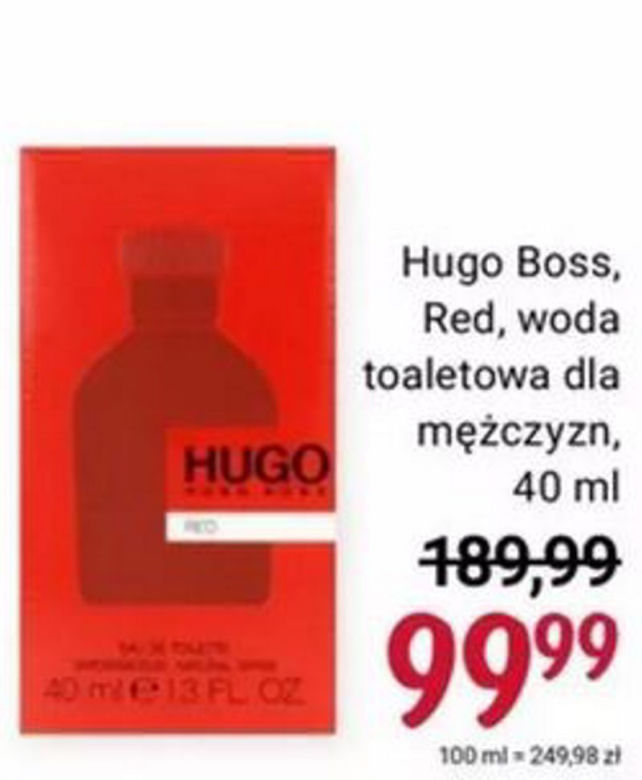 Hugo Boss, Red woda toaletowa dla mężczyzn 99,99 zł/ 40 ml 