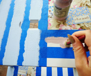 Taboret ze schodkiem IKEA w wersji decoupage
