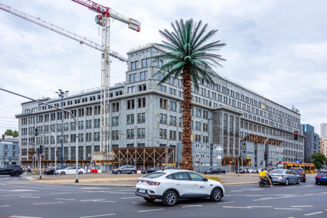 Palma na rondzie de Gaulle'a w Warszawie