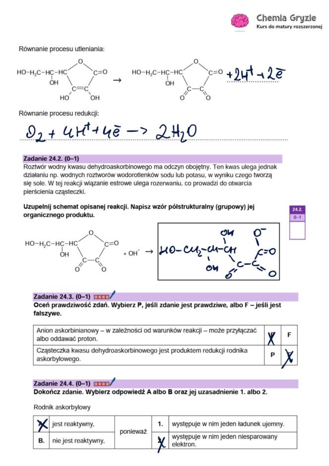 Matura próbna CKE 2026 - chemia. Poprawne odpowiedzi